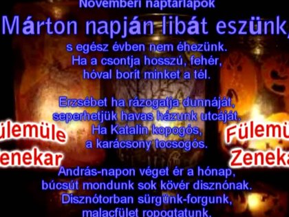 Novemberi Naptárlapok